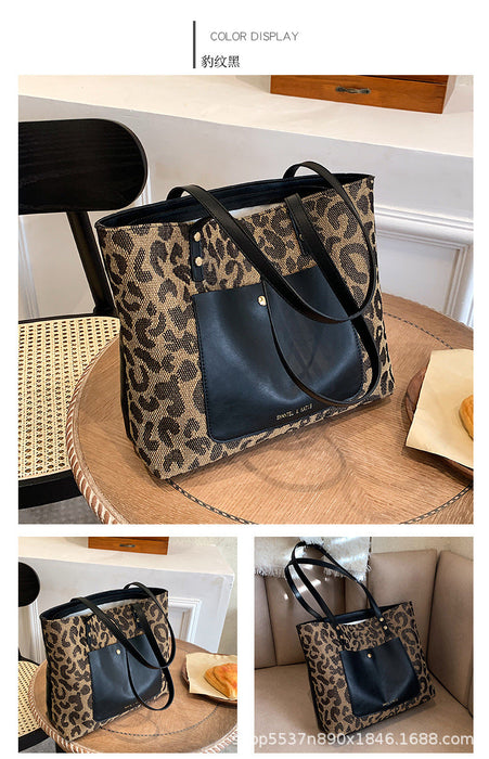 Wholesale pvc large capacity leopard handbag JDC-HB-JunLi014 Handbags 骏丽 Leopard Black Wholesale Jewelry JoyasDeChina Joyas De China
