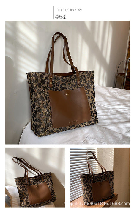 Wholesale pvc large capacity leopard handbag JDC-HB-JunLi014 Handbags 骏丽 Leopard Brown Wholesale Jewelry JoyasDeChina Joyas De China