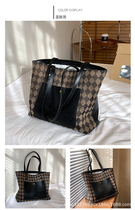 Wholesale pvc large capacity leopard handbag JDC-HB-JunLi014 Handbags 骏丽 Rhombic black Wholesale Jewelry JoyasDeChina Joyas De China