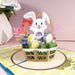 Wholesale Rabbit Flower Basket Card Paper Greeting Card MOQ≥2 JDC-GC-QW022 Greeting Card 奇蚁文化 Wholesale Jewelry JoyasDeChina Joyas De China