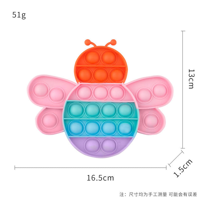 Wholesale Rainbow Children's Educational Silicone Keychains Toys JDC-TOY-AA071 fidgets toy JoyasDeChina Little bee Wholesale Jewelry JoyasDeChina Joyas De China