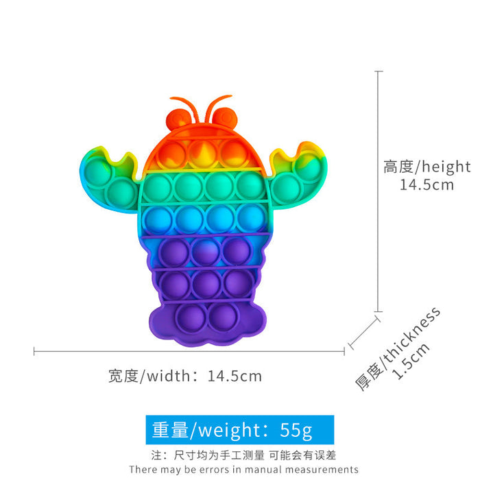 Wholesale Rainbow Children's Educational Silicone Keychains Toys JDC-TOY-AA071 fidgets toy JoyasDeChina Rainbow lobster Wholesale Jewelry JoyasDeChina Joyas De China