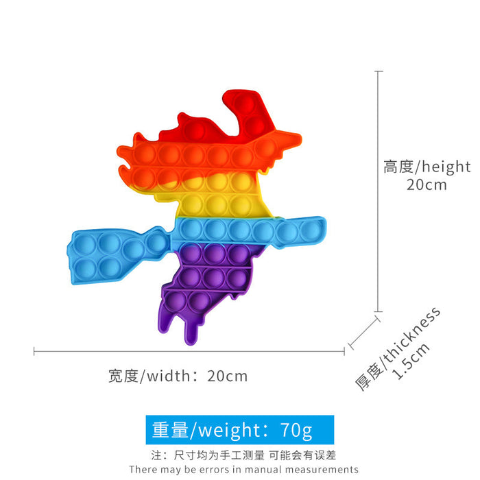 Wholesale Rainbow Children's Educational Silicone Keychains Toys JDC-TOY-AA071 fidgets toy JoyasDeChina witch Wholesale Jewelry JoyasDeChina Joyas De China