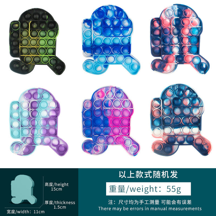 Wholesale rainbow color puzzle decompression silicone fidgets toy JDC-FT-AA002 fidgets toy JoyasDeChina Astronauts in random colors Wholesale Jewelry JoyasDeChina Joyas De China