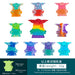 Wholesale rainbow color puzzle decompression silicone fidgets toy JDC-FT-AA002 fidgets toy JoyasDeChina Trumpet Yoda Random Wholesale Jewelry JoyasDeChina Joyas De China