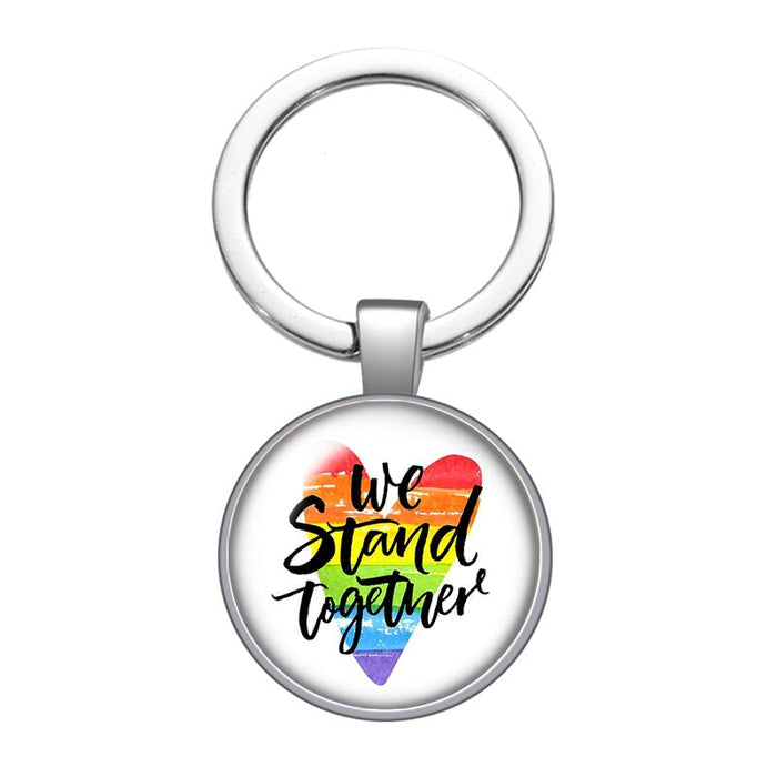 Wholesale Rainbow Flag Gemstone LGBT Keychain JDC-KC-CMX001 Keychains 晨墨兮 ZB1038-02 Wholesale Jewelry JoyasDeChina Joyas De China