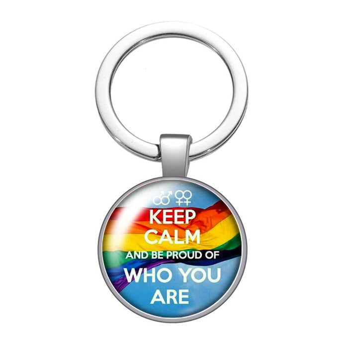 Wholesale Rainbow Flag Gemstone LGBT Keychain JDC-KC-CMX001 Keychains 晨墨兮 ZB1038-04 Wholesale Jewelry JoyasDeChina Joyas De China