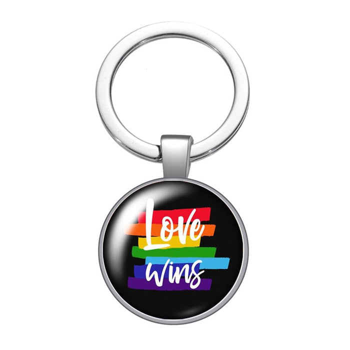 Wholesale Rainbow Flag Gemstone LGBT Keychain JDC-KC-CMX001 Keychains 晨墨兮 ZB1038-05 Wholesale Jewelry JoyasDeChina Joyas De China