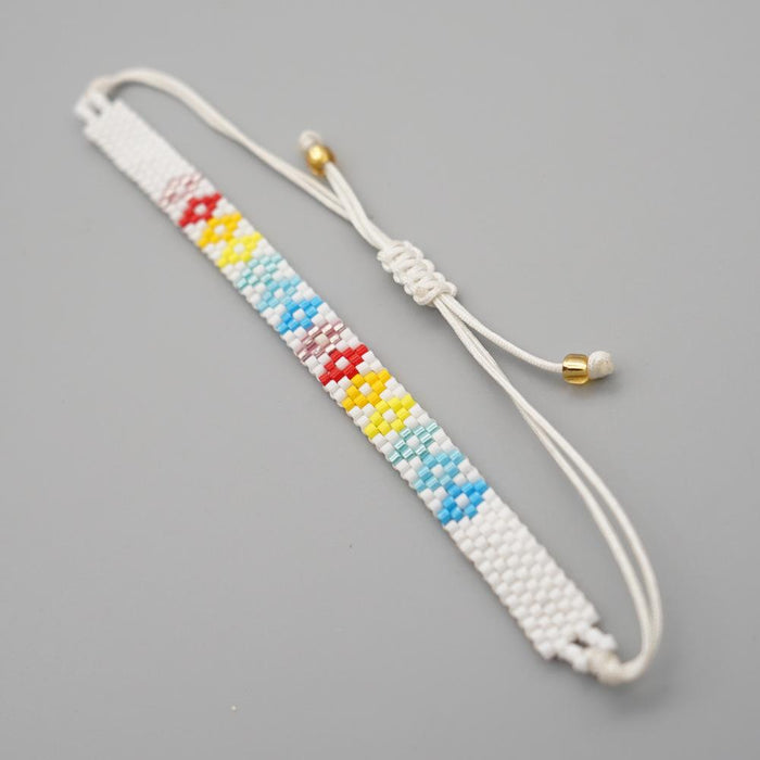 Bulk Jewelry Wholesale Rainbow Geometry Handmade Beaded Miyuki Rice Bead Bracelet JDC-gbh396 Wholesale factory from China YIWU China