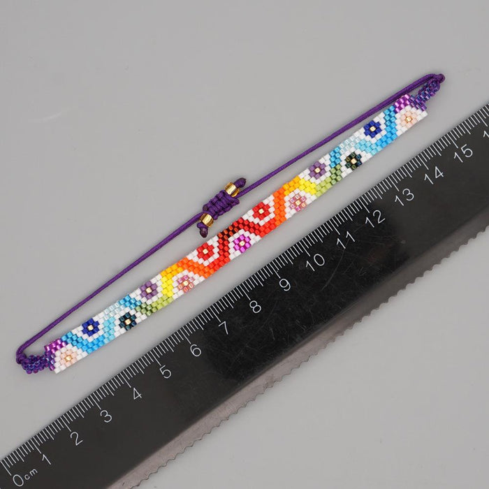 Bulk Jewelry Wholesale Rainbow Gradient Color Eyes Beaded Miyuki Rice Beads Hand Woven Bracelet JDC-gbh419 Wholesale factory from China YIWU China