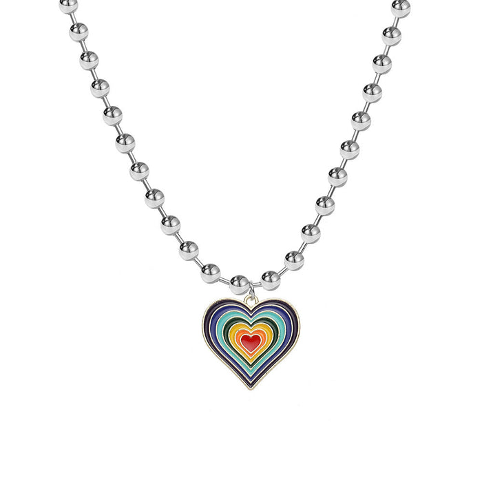 Wholesale rainbow love Bead Necklace JDC-NE-F569 NECKLACE JoyasDeChina 54285 Wholesale Jewelry JoyasDeChina Joyas De China