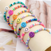 Bulk Jewelry Wholesale Rainbow Soft Pottery Smiley Couple Bracelet JDC-gbh295 Wholesale factory from China YIWU China