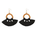 Wholesale Rattan Cotton Tassel Earrings JDC-ES-GSJM084 Earrings 杰米 black E68456 Wholesale Jewelry JoyasDeChina Joyas De China