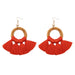 Wholesale Rattan Cotton Tassel Earrings JDC-ES-GSJM084 Earrings 杰米 orange E68456 Wholesale Jewelry JoyasDeChina Joyas De China