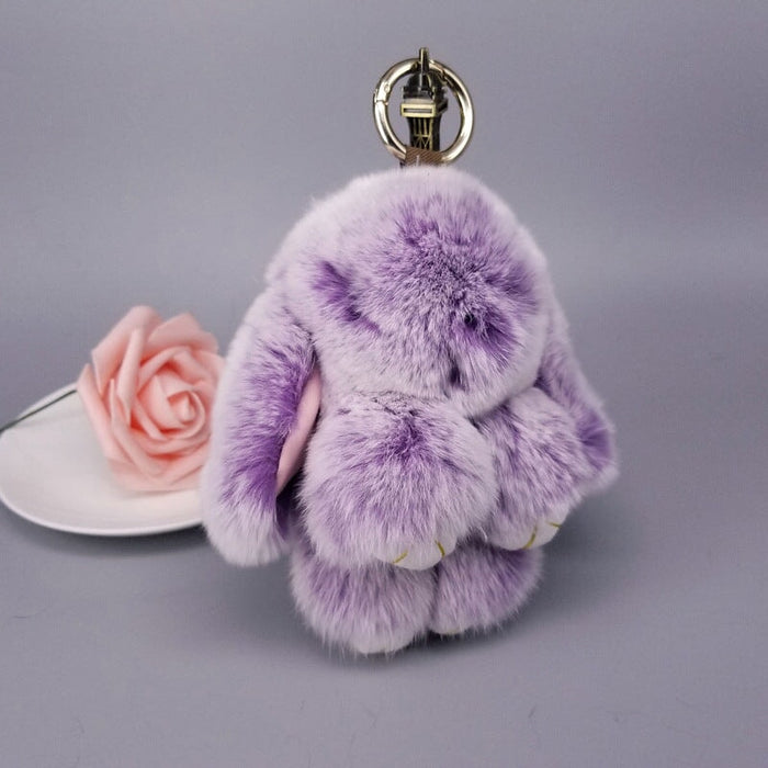 Wholesale real Rex rabbit hair rabbit Keychain MOQ ≥ 10 JDC-KC-YZ008 Keychains 永泽 2 minimum 10 pieces for wholesale Wholesale Jewelry JoyasDeChina Joyas De China