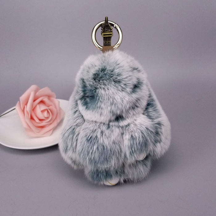 Wholesale real Rex rabbit hair rabbit Keychain MOQ ≥ 10 JDC-KC-YZ008 Keychains 永泽 8 minimum 10 pieces for wholesale Wholesale Jewelry JoyasDeChina Joyas De China