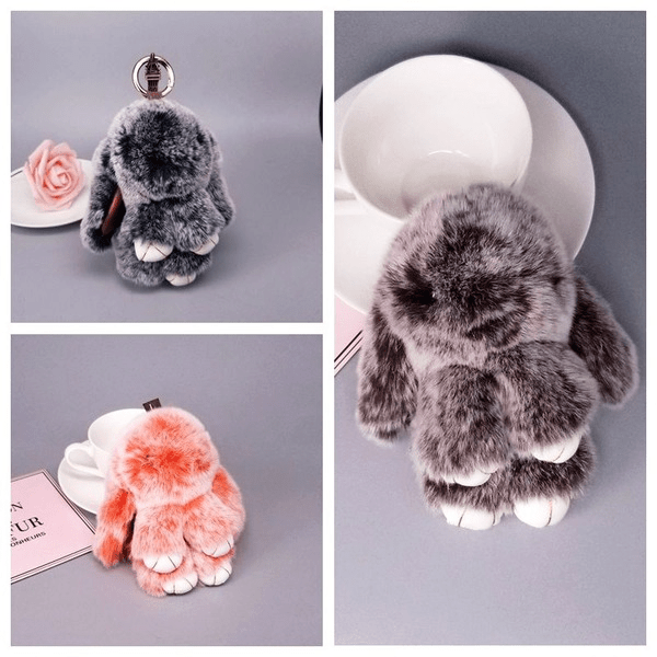 Wholesale real Rex rabbit hair rabbit Keychain MOQ ≥ 10 JDC-KC-YZ008 Keychains 永泽 Wholesale Jewelry JoyasDeChina Joyas De China