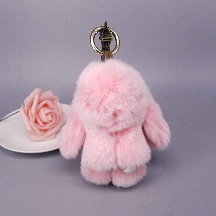 Wholesale real Rex rabbit hair rabbit Keychain MOQ ≥ 10 JDC-KC-YZ008 Keychains 永泽 9 minimum 10 pieces for wholesale Wholesale Jewelry JoyasDeChina Joyas De China