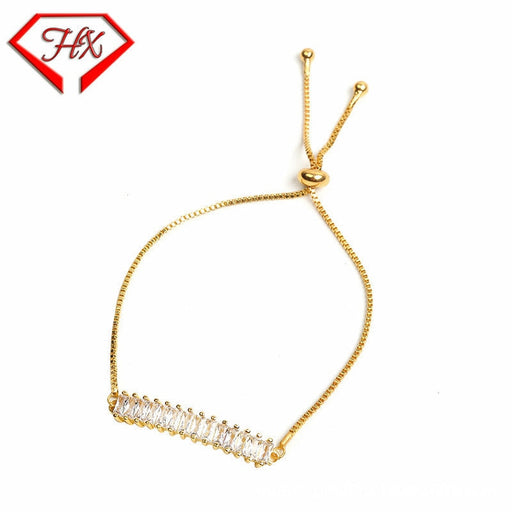 Wholesale rectangular micro-zircon drag bracelet JDC-BT-HongX011 Bracelet 宏祥 Wholesale Jewelry JoyasDeChina Joyas De China