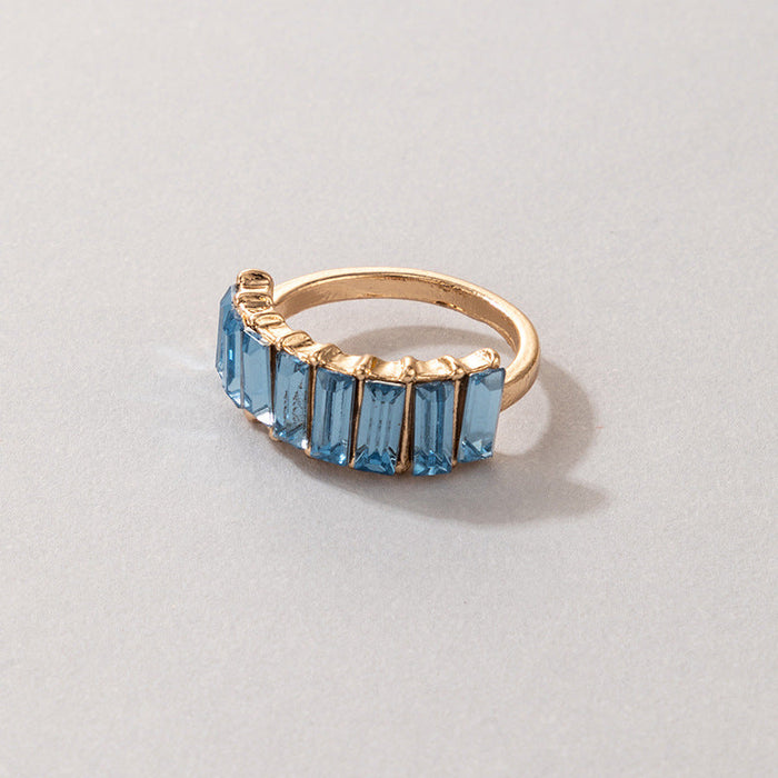 Wholesale rectangular multi-color Rhinestone ring JDC-RS-C291 Rings JoyasDeChina 20031 light blue Wholesale Jewelry JoyasDeChina Joyas De China