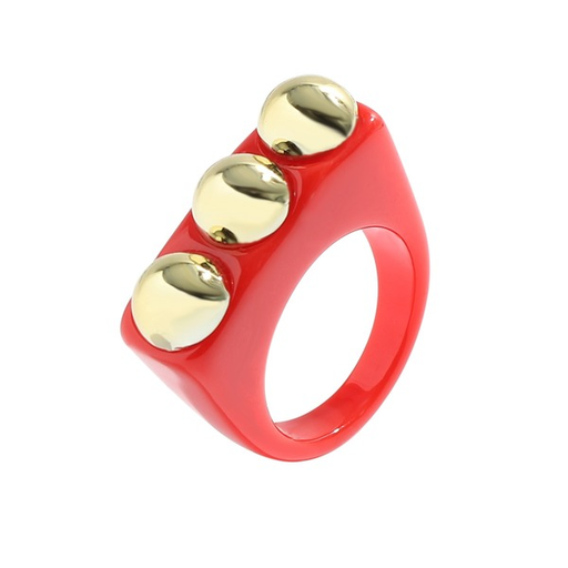 Bulk Jewelry Wholesale red acrylic ring JDC-RS-RXJQ002 Wholesale factory from China YIWU China