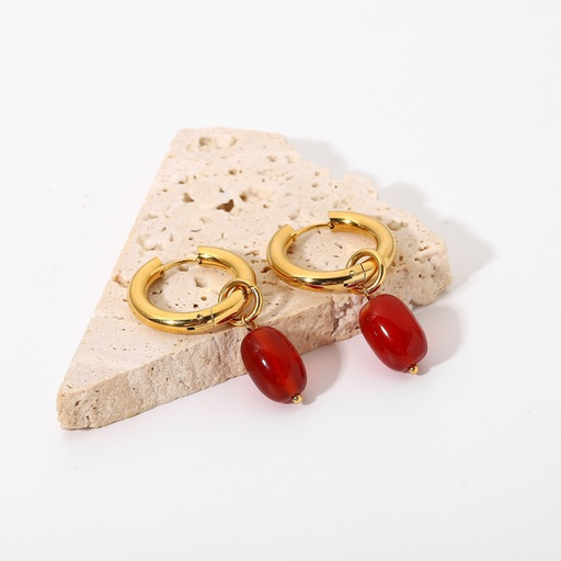 Wholesale Red agate pendant earrings women JDC-ES-JD190 Earrings JoyasDeChina Wholesale Jewelry JoyasDeChina Joyas De China