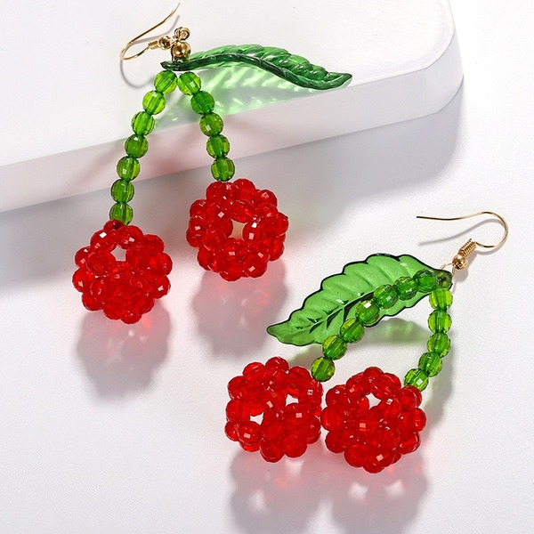 Bulk Jewelry Wholesale red alloy cherry earrings JDC-ES-V067 Wholesale factory from China YIWU China