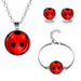 Wholesale red alloy lady bug moon necklace set JDC-NE-SongX005 Necklaces 淞香 3 Wholesale Jewelry JoyasDeChina Joyas De China