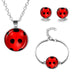 Wholesale red alloy lady bug moon necklace set JDC-NE-SongX005 Necklaces 淞香 Wholesale Jewelry JoyasDeChina Joyas De China