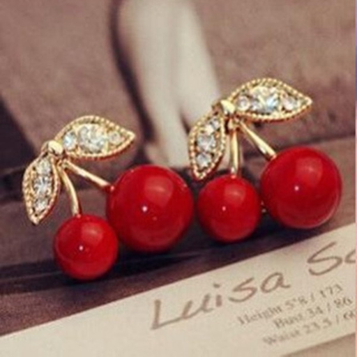 Bulk Jewelry Wholesale red alloy Red Cherry Earrings JDC-ES-RL075 Wholesale factory from China YIWU China