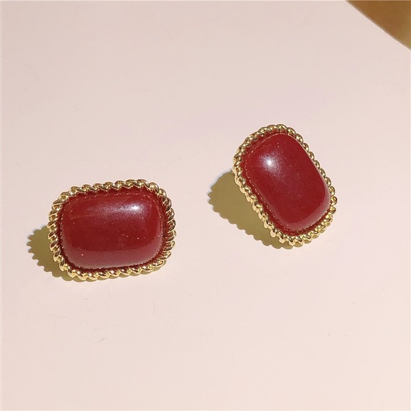 Bulk Jewelry Wholesale red alloy resin studs JDC-ES-RL123 Wholesale factory from China YIWU China
