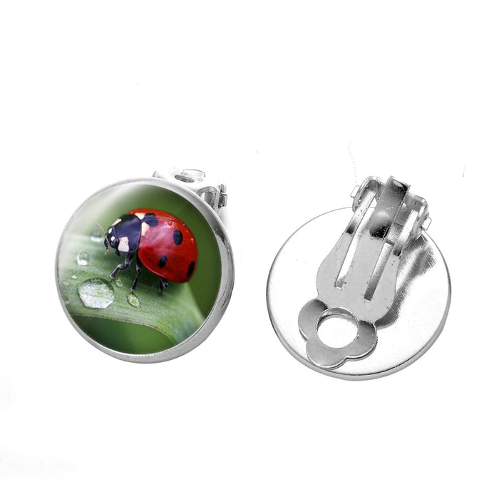 Wholesale red alloy seven-star ladybug girl earrings JDC-ES-SongX003 Earrings 淞香 10 Wholesale Jewelry JoyasDeChina Joyas De China
