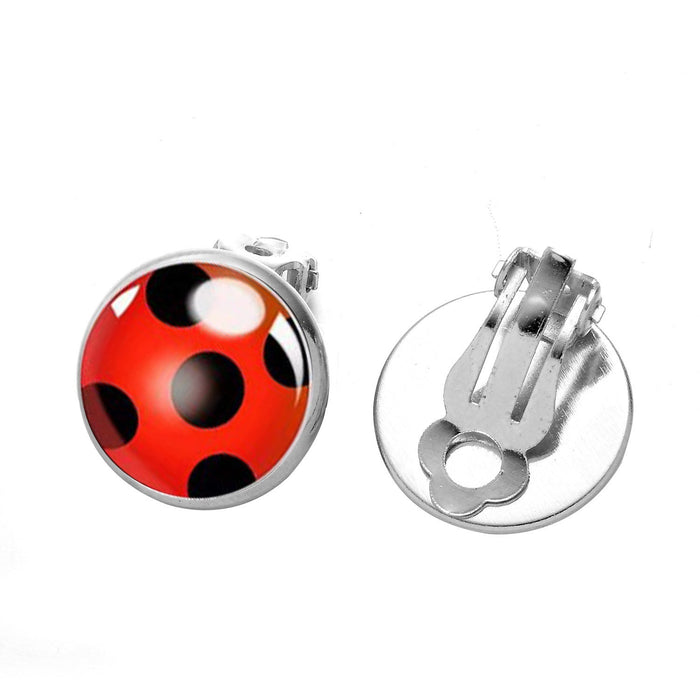Wholesale red alloy seven-star ladybug girl earrings JDC-ES-SongX003 Earrings 淞香 11 Wholesale Jewelry JoyasDeChina Joyas De China