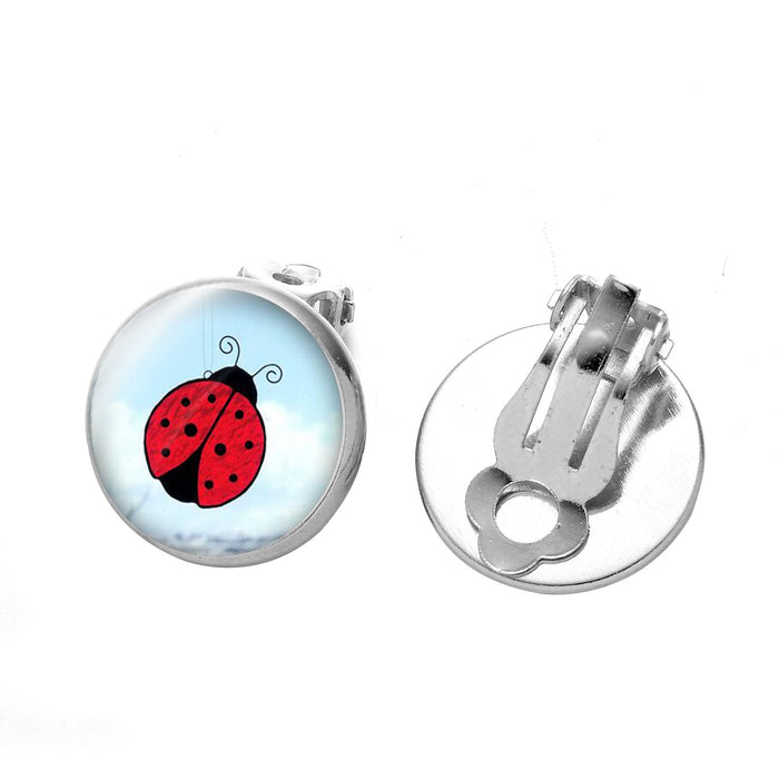 Wholesale red alloy seven-star ladybug girl earrings JDC-ES-SongX003 Earrings 淞香 9 Wholesale Jewelry JoyasDeChina Joyas De China