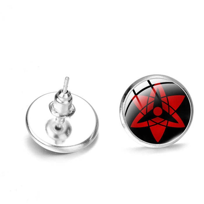 Wholesale red alloy writing wheel eye earrings JDC-ES-SongX002 Earrings 淞香 White K1 12MM Wholesale Jewelry JoyasDeChina Joyas De China