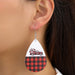 Wholesale Red Black Plaid Peach Heart Car Leather Earrings JDC-ES-Saip004 Earrings 赛蒲 Wholesale Jewelry JoyasDeChina Joyas De China