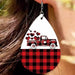 Wholesale Red Black Plaid Peach Heart Car Leather Earrings JDC-ES-Saip004 Earrings 赛蒲 Wholesale Jewelry JoyasDeChina Joyas De China