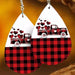 Wholesale Red Black Plaid Peach Heart Car Leather Earrings JDC-ES-Saip004 Earrings 赛蒲 car Wholesale Jewelry JoyasDeChina Joyas De China