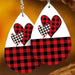 Wholesale Red Black Plaid Peach Heart Car Leather Earrings JDC-ES-Saip004 Earrings 赛蒲 heart Wholesale Jewelry JoyasDeChina Joyas De China