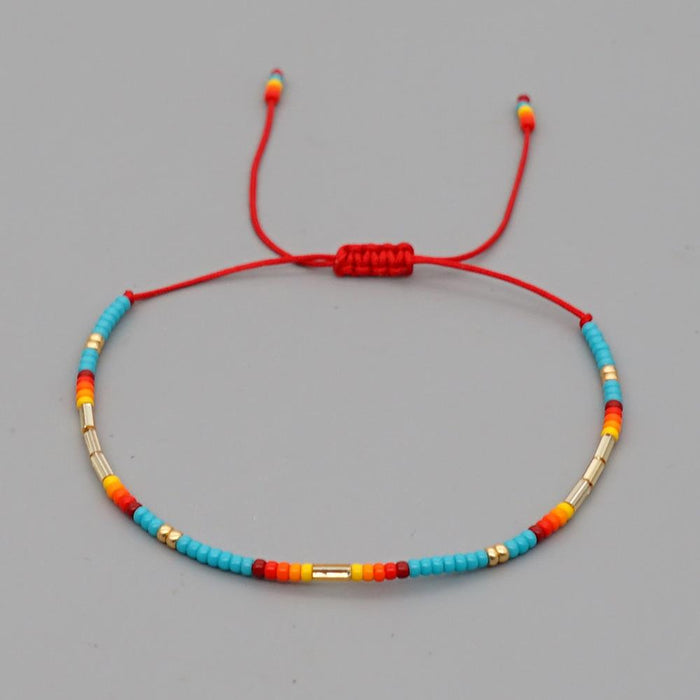 Bulk Jewelry Wholesale red bohemian folk wind braided beaded bracelet JDC-gbh288 Wholesale factory from China YIWU China
