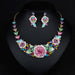 Wholesale red crystal earrings necklace set JDC-ST-Qianm007 Suit 千漠 Wholesale Jewelry JoyasDeChina Joyas De China