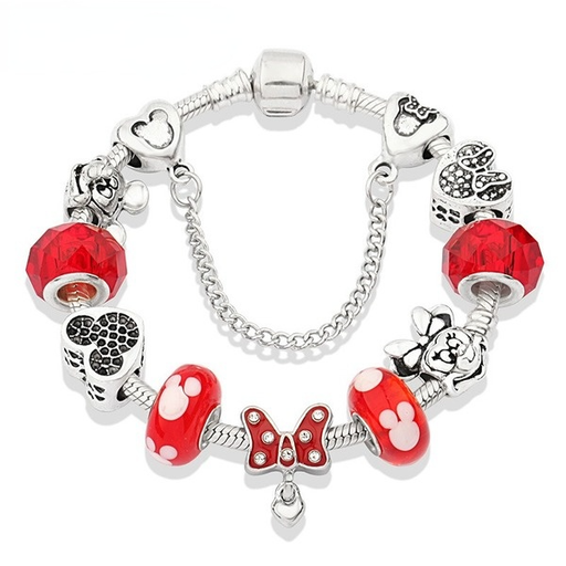 Bulk Jewelry Wholesale red crystal Mickey Minnie crystal bracelet JDC-BT-LX007 Wholesale factory from China YIWU China