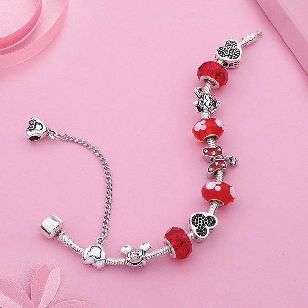Bulk Jewelry Wholesale red crystal Mickey Minnie crystal bracelet JDC-BT-LX007 Wholesale factory from China YIWU China