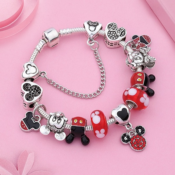 Bulk Jewelry Wholesale red enamel crystal Mickey Mouse bracelet JDC-BT-LX001 Wholesale factory from China YIWU China