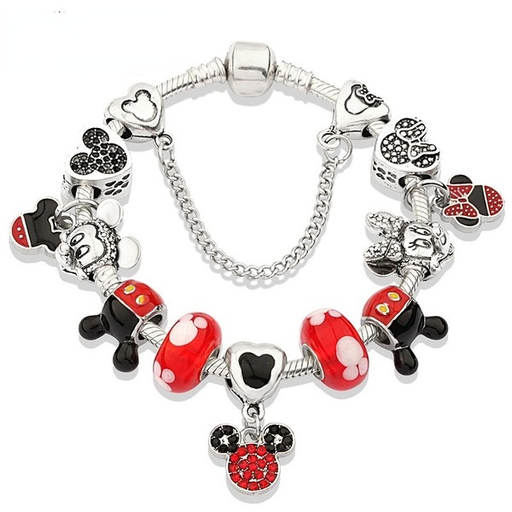 Bulk Jewelry Wholesale red enamel crystal Mickey Mouse bracelet JDC-BT-LX001 Wholesale factory from China YIWU China