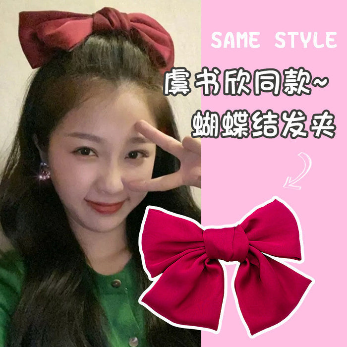 Wholesale red fabric bow Hair Clips JDC-HC-GSHX038 Hair Clips JoyasDeChina 1#Red bow Wholesale Jewelry JoyasDeChina Joyas De China