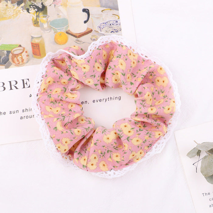 Wholesale red floral lace fabric Hair Scrunchies JDC-HS-YL023 Hair Scrunchies JoyasDeChina 3 Wholesale Jewelry JoyasDeChina Joyas De China