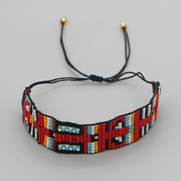 Bulk Jewelry Wholesale red geometric pattern  hand woven Miyuki Bead Bracelet JDC-gbh435 Wholesale factory from China YIWU China