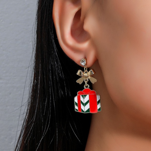 Wholesale red gift box alloy earrings JDC-ES-D719 Earrings JoyasDeChina Wholesale Jewelry JoyasDeChina Joyas De China