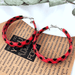 Wholesale red leather Earrings JDC-ES-Saip011 Earrings 赛蒲 Wholesale Jewelry JoyasDeChina Joyas De China